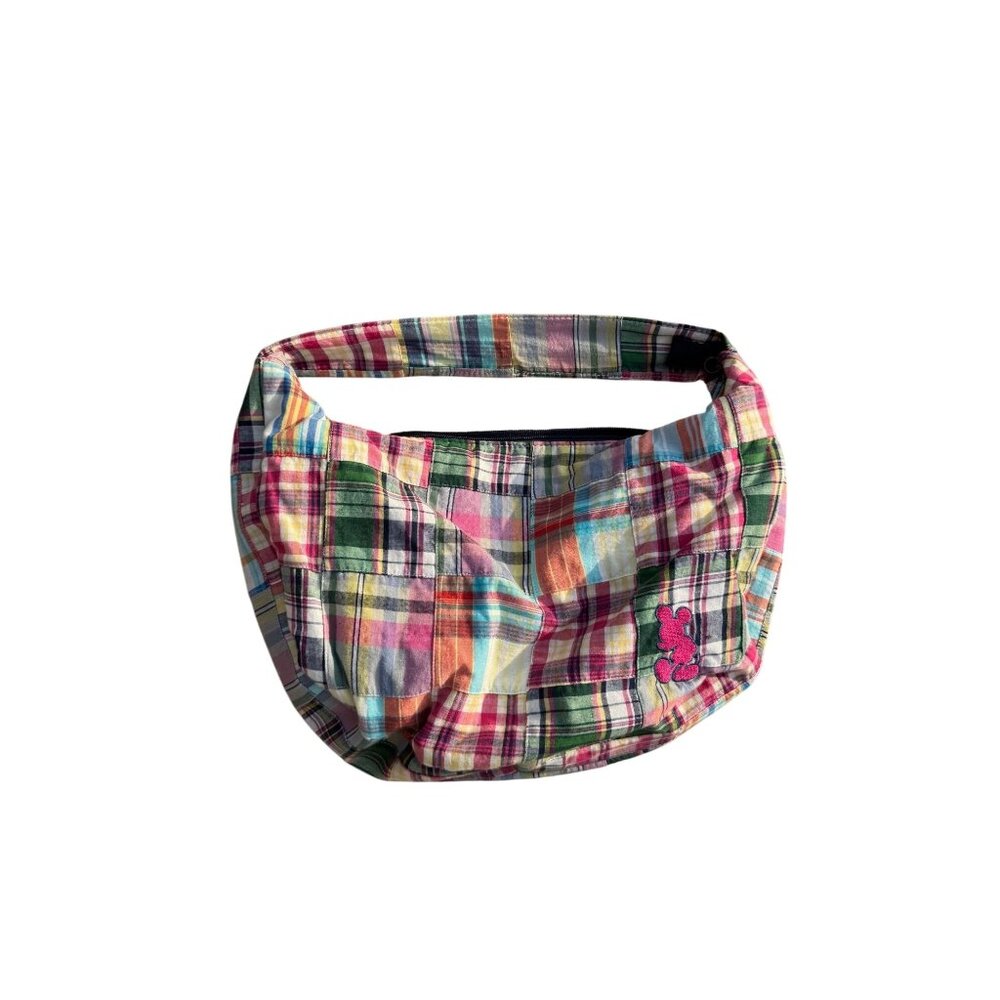 Disney Multicolor Plaid Shoulder Bag with Pink Accent